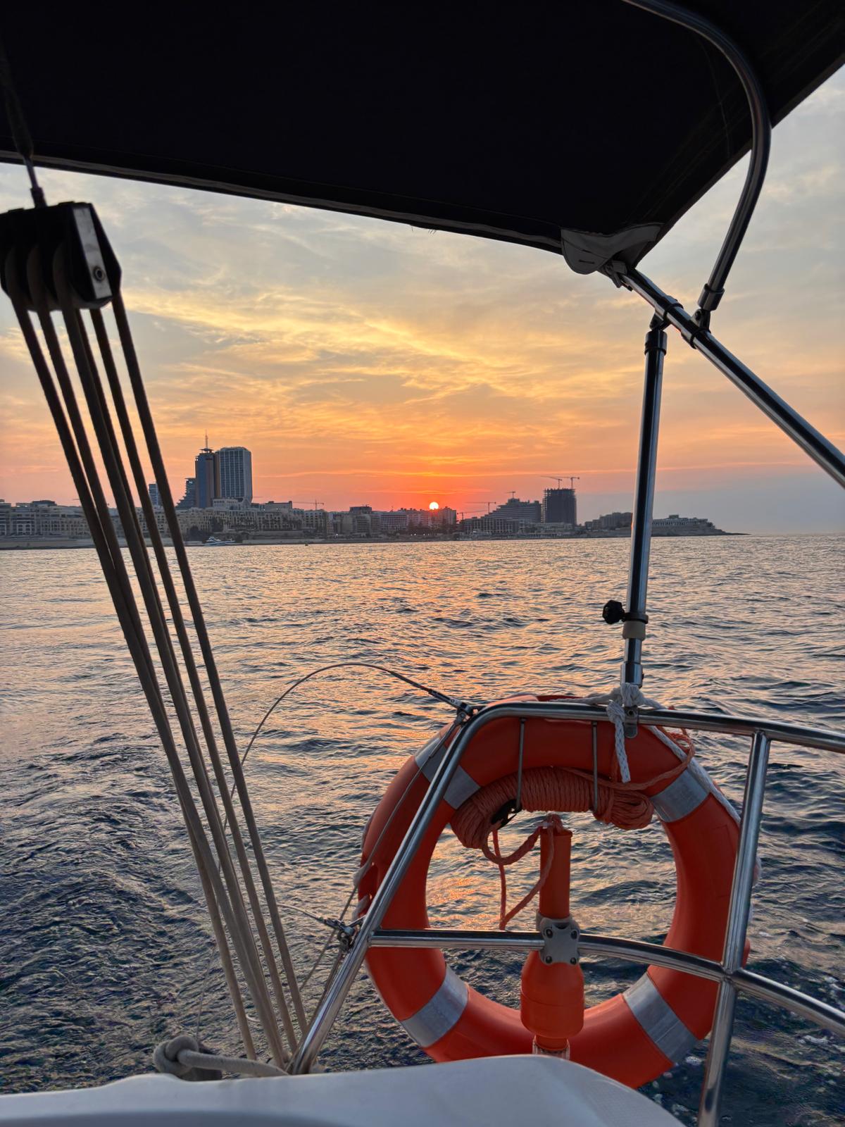 Sunset over the water from Kahlija